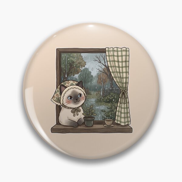 Item preview, Cozy Rainy Day Siamese Cat: Rainy Window Nook designed and sold by CuteKats.