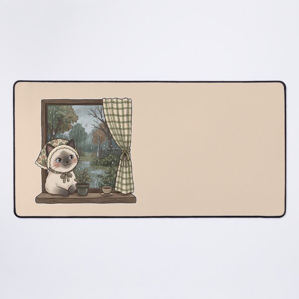 Item preview, Cozy Rainy Day Siamese Cat: Rainy Window Nook designed and sold by CuteKats.