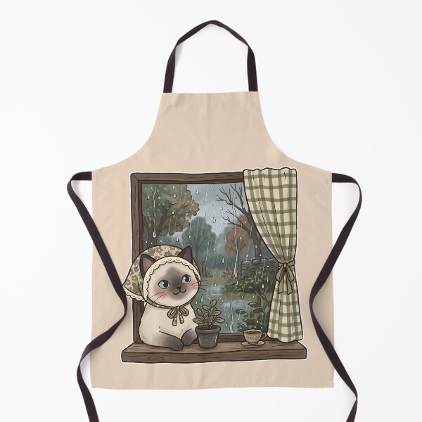 Item preview, Cozy Rainy Day Siamese Cat: Rainy Window Nook designed and sold by CuteKats.