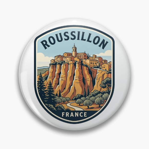 Item preview, Roussillon France Ochre Cliffs Vintage Travel Badge designed and sold by k3rstman1.