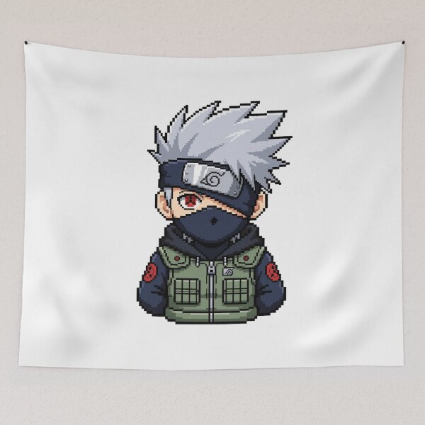Item preview, Silver-haired, red-eyed ninja in pixel art style designed and sold by teamzeta.