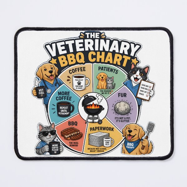 Item preview, The Veterinary BBQ Chart | Funny Veterinarian BBQ & Veterinary Humor Design designed and sold by Bettybee00.