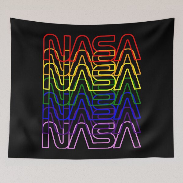 Item preview, Vintage Nerdy Rainbow NASA Worm Logo Rocket Space Science Teacher White Text designed and sold by MathWare MathClips.