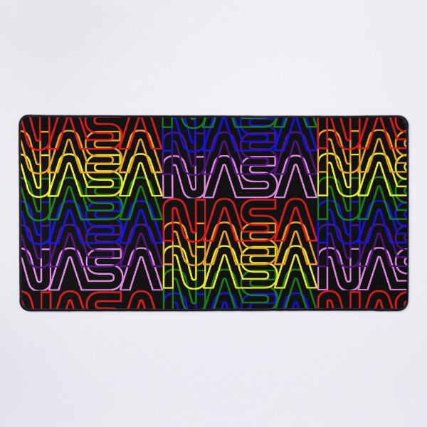 Item preview, Vintage Nerdy Rainbow NASA Worm Logo Rocket Space Science Teacher White Text designed and sold by MathWare MathClips.