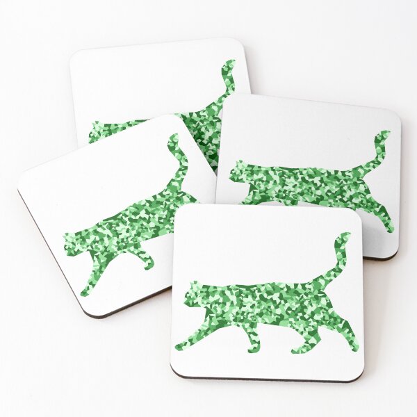 Item preview, Green Mosaic Cat Silhouette Art designed and sold by DymondDesigns.