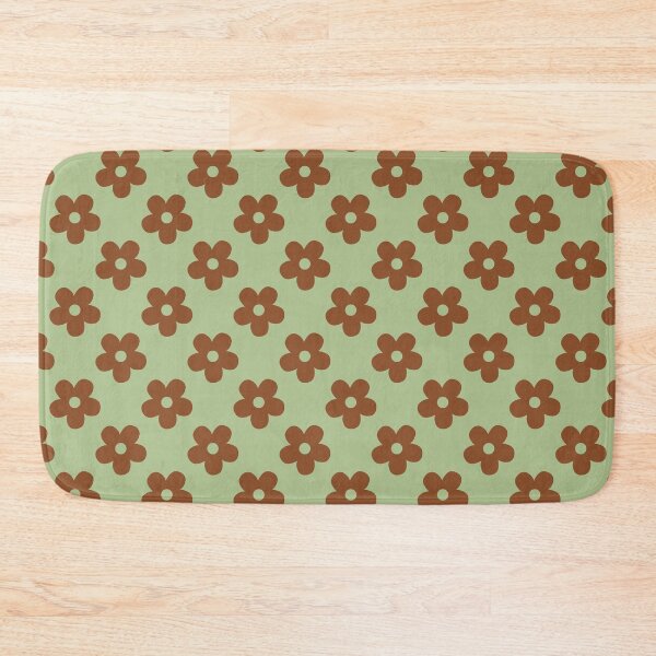 Item preview, Sage Green and Brown Retro Floral Pattern | Vintage Green and Brown Flowers | Groovy Cottagecore Botanical Pattern | Preppy Vintage Daisies | Minimalist Sage and Brown Floral Pattern designed and sold by VivaFy.