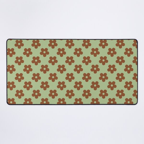 Item preview, Sage Green and Brown Retro Floral Pattern | Vintage Green and Brown Flowers | Groovy Cottagecore Botanical Pattern | Preppy Vintage Daisies | Minimalist Sage and Brown Floral Pattern designed and sold by VivaFy.