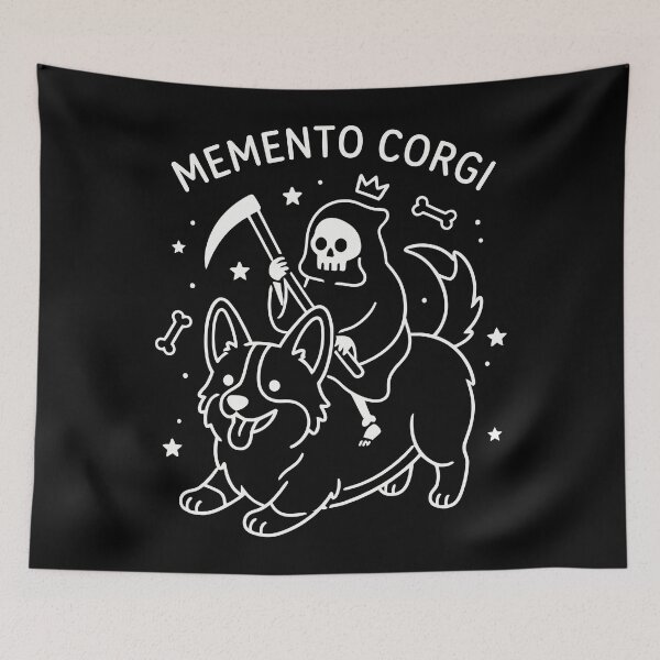 Item preview, Memento Corgi Grim Reaper Riding Corgi Cute Spooky Art designed and sold by Amir Faysal.