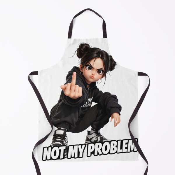 Item preview, Not My Problem Rude Anime Girl Middle Finger Meme Sticker designed and sold by IMOBILYARI VibeCore.