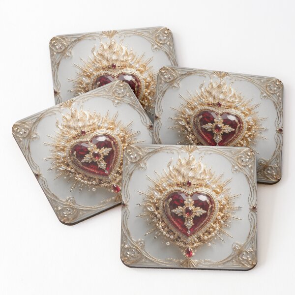 Item preview, Luxury Jewelry Sacred​ Heart​ in Art Nouveau Style designed and sold by Adisak-designs.