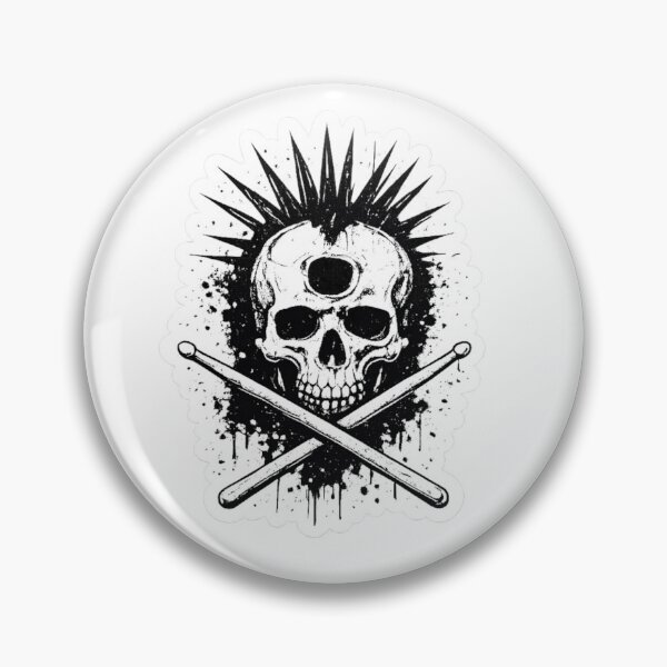 Item preview, Warriors in Waiting Punk Is Dead Jolly Roger w Skull n Drum Stick Crossbones designed and sold by San Jaya Prime.