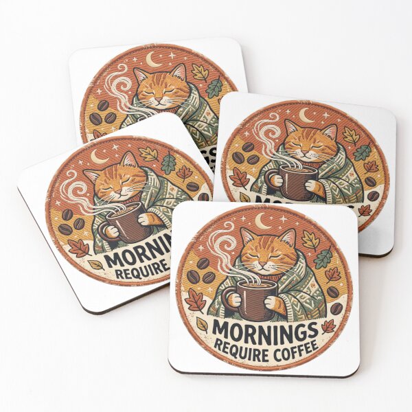 Item preview, Cozy Orange Cat Vintage Retro Coffee Design designed and sold by urbinet.