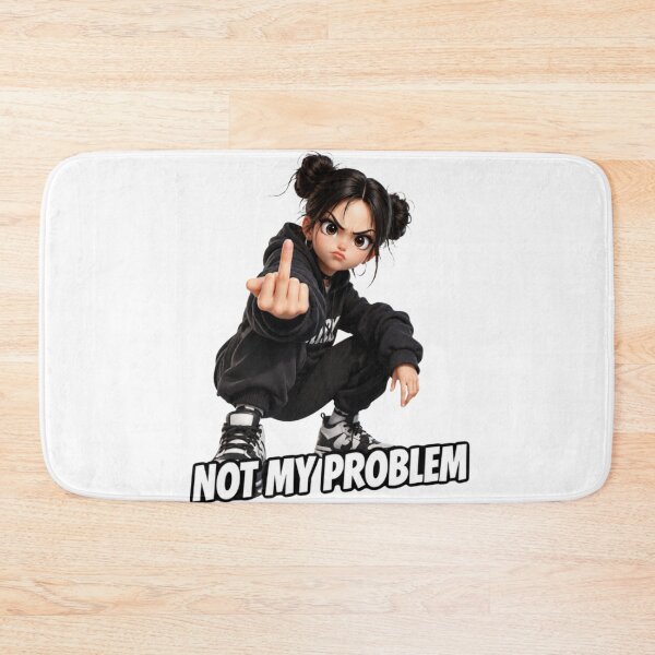 Item preview, Not My Problem Rude Anime Girl Middle Finger Meme Sticker designed and sold by IMOBILYARI VibeCore.