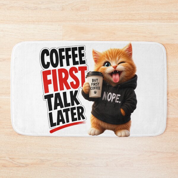 Item preview, Coffee First Talk Later Anime Cat Sticker designed and sold by IMOBILYARI VibeCore.
