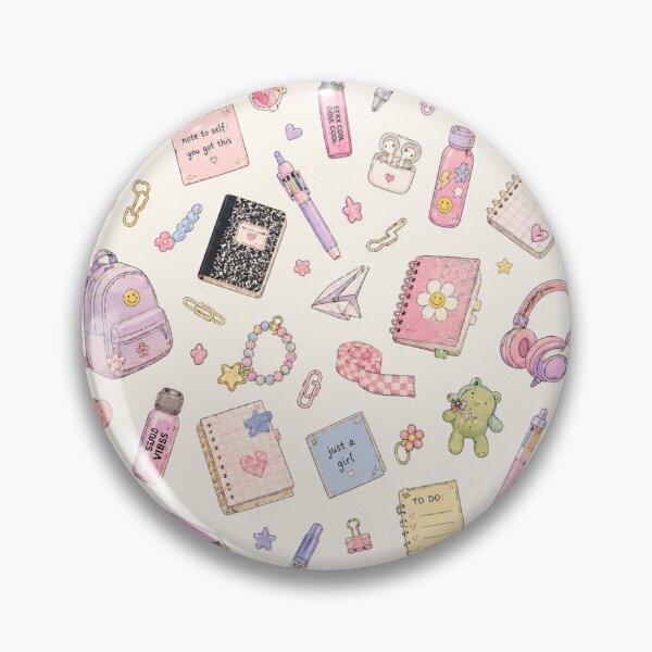 Item preview, Kawaii School Supplies Aesthetic Pattern Design designed and sold by NinaVibeStudio.