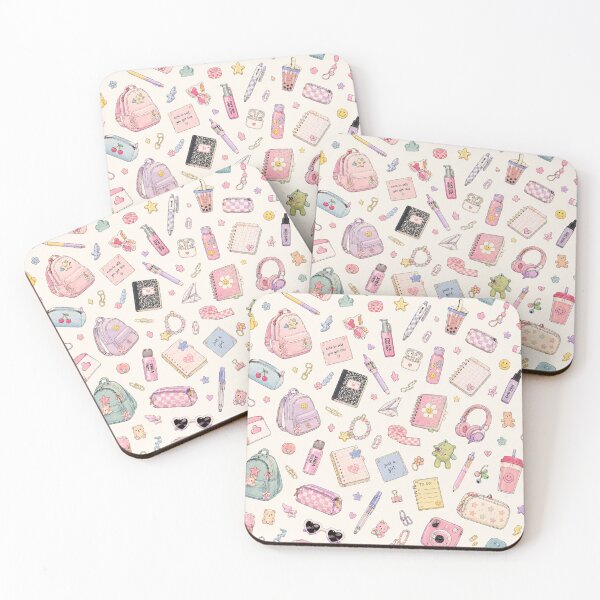 Item preview, Kawaii School Supplies Aesthetic Pattern Design designed and sold by NinaVibeStudio.