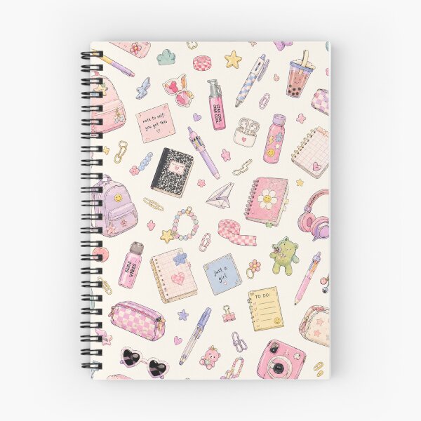 Item preview, Kawaii School Supplies Aesthetic Pattern Design designed and sold by NinaVibeStudio.
