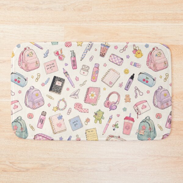 Item preview, Kawaii School Supplies Aesthetic Pattern Design designed and sold by NinaVibeStudio.