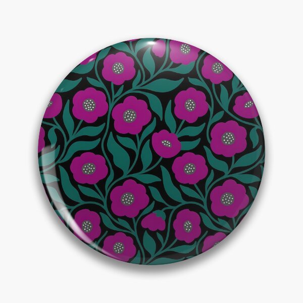 Item preview, Minimalist Magenta Pink and Green Poppy Floral Pattern designed and sold by LuisWorks.