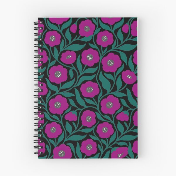 Item preview, Minimalist Magenta Pink and Green Poppy Floral Pattern designed and sold by LuisWorks.
