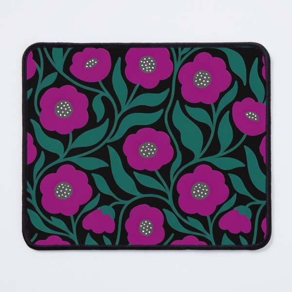 Item preview, Minimalist Magenta Pink and Green Poppy Floral Pattern designed and sold by LuisWorks.