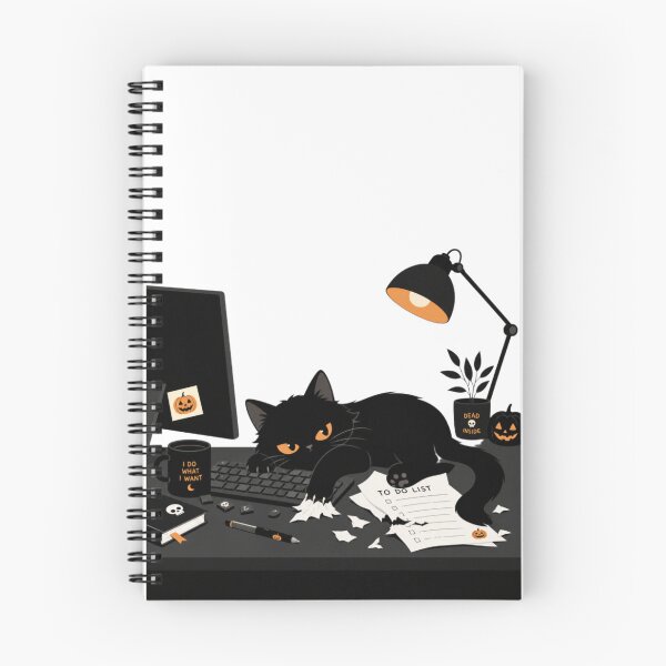 Item preview, Spooky Office Black Cat - Halloween Work From Home Humor designed and sold by Cherie-verse.