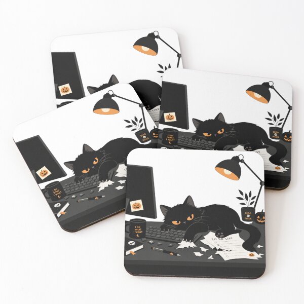 Item preview, Spooky Office Black Cat - Halloween Work From Home Humor designed and sold by Cherie-verse.