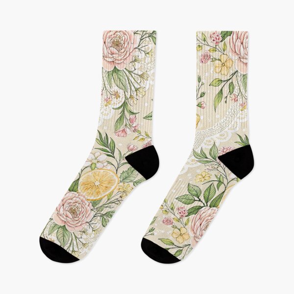 Item preview, Coquette Lemon Floral Lace designed and sold by Storybook Botanica.