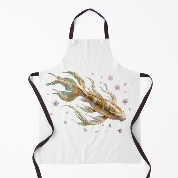 Item preview, Golden Koi Fish With Sakura Blossoms Luxury Art designed and sold by Surviving Monday Club.