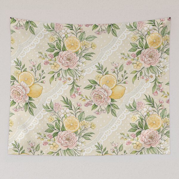Item preview, Coquette Lemon Floral Lace designed and sold by Storybook Botanica.