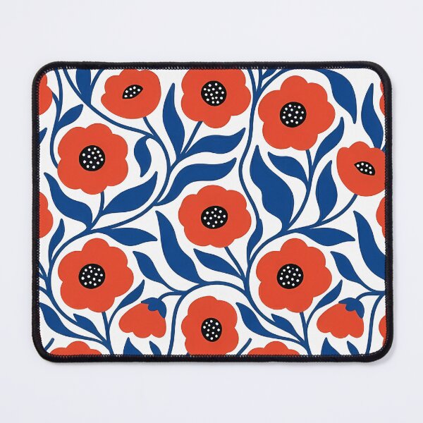 Item preview, Minimalist Orange and Dark Blue Poppy Floral Pattern designed and sold by LuisWorks.