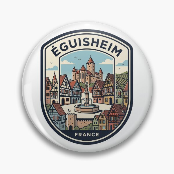 Item preview, Vintage Eguisheim France Travel Badge Illustration designed and sold by k3rstman1.