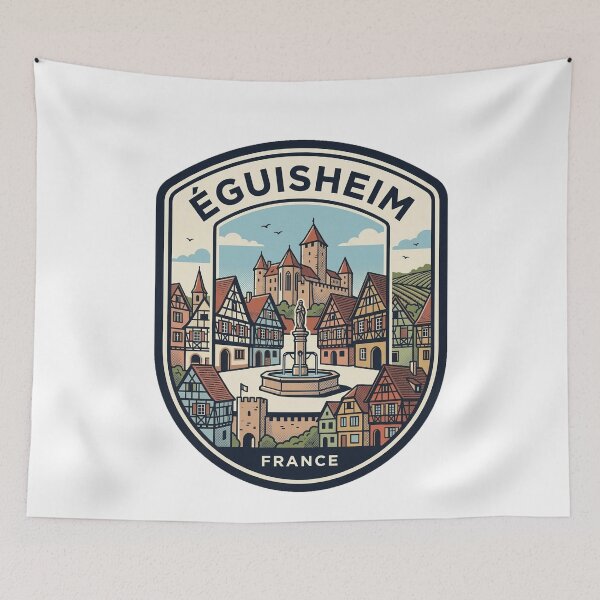 Item preview, Vintage Eguisheim France Travel Badge Illustration designed and sold by k3rstman1.