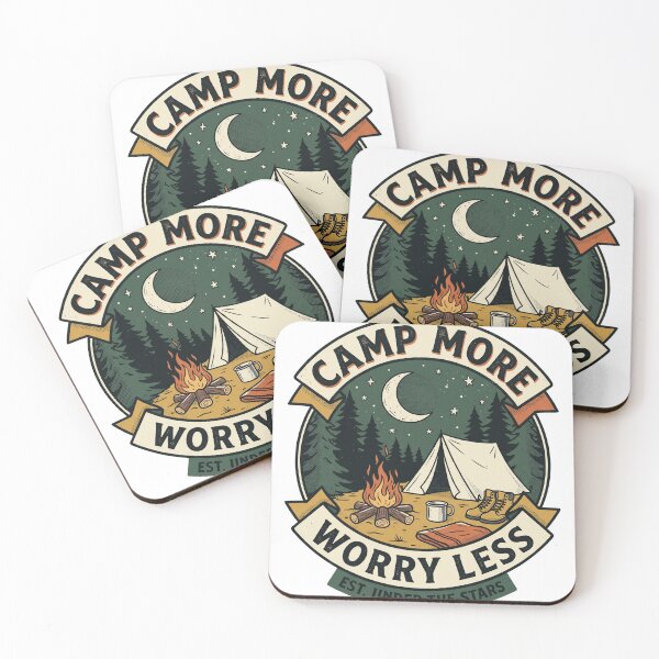 Item preview, Camp More Worry Less Vintage Camping designed and sold by Origamoart.