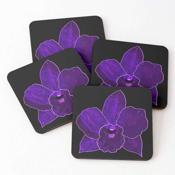 Artikelvorschau, Dunkelindigo Orchidee – Gotische botanische Digitalkunst entworfen und verkauft von BatNature.