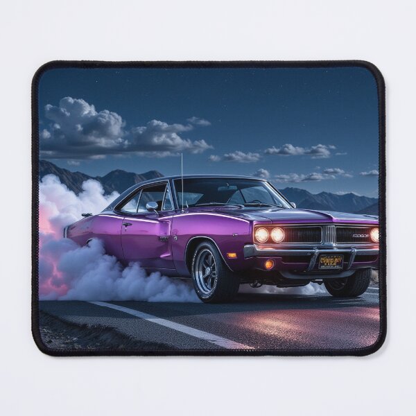 Item preview, Purple American Muscle Car Burnout Night Highway designed and sold by Crazy Ronald.