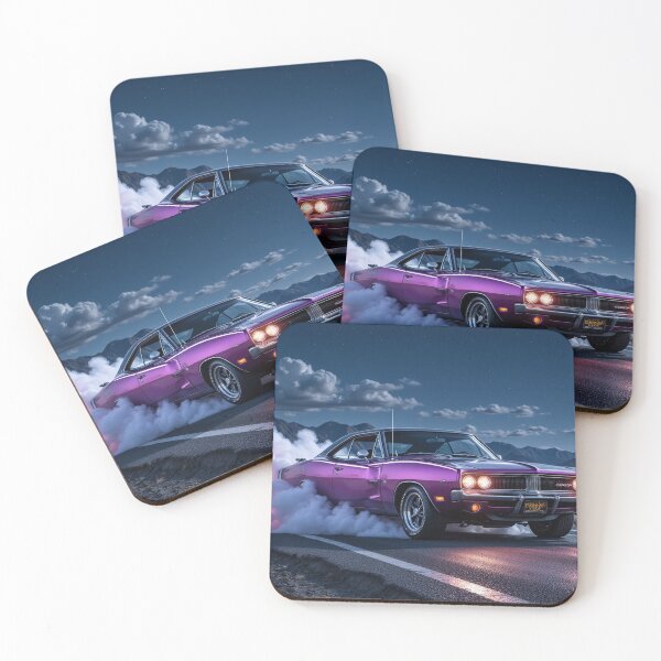Item preview, Purple American Muscle Car Burnout Night Highway designed and sold by Crazy Ronald.