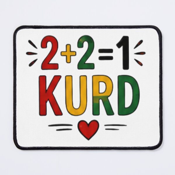 Item preview, 2+2=1 Kurd Cute Typography Art designed and sold by DailyDoodlesBySumbul.
