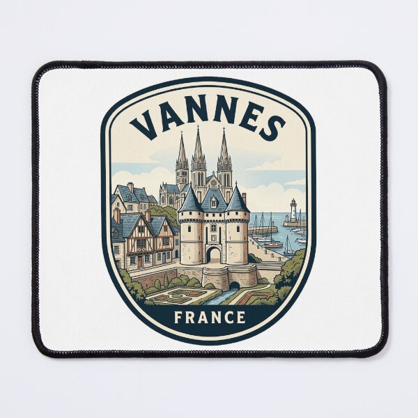 Item preview, Vannes France Vintage Travel Badge Illustration designed and sold by k3rstman1.