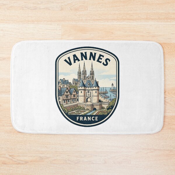 Item preview, Vannes France Vintage Travel Badge Illustration designed and sold by k3rstman1.
