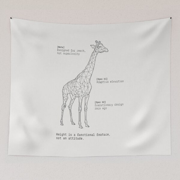 Item preview, Giraffe Tech Spec Blueprint Zoo Series Poster designed and sold by drTerrens.