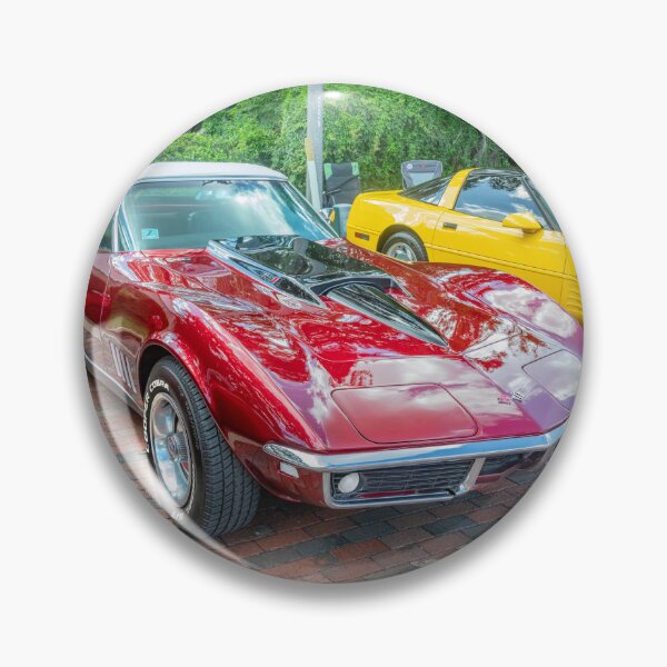 Item preview, 1969 Corvette Stingray Convertible Burgundy Technical Blueprint Car Poster designed and sold by RichFrancoCars.