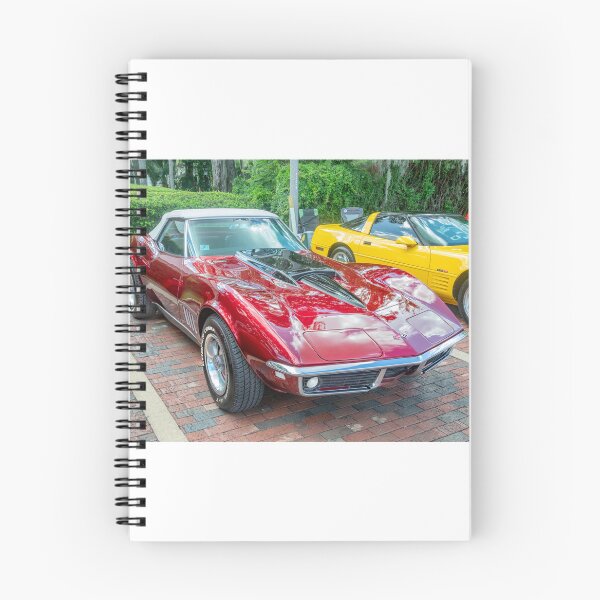 Item preview, 1969 Corvette Stingray Convertible Burgundy Technical Blueprint Car Poster designed and sold by RichFrancoCars.