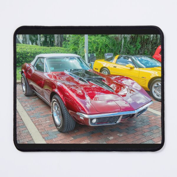 Item preview, 1969 Corvette Stingray Convertible Burgundy Technical Blueprint Car Poster designed and sold by RichFrancoCars.