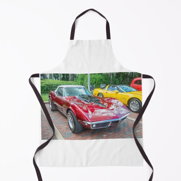 Item preview, 1969 Corvette Stingray Convertible Burgundy Technical Blueprint Car Poster designed and sold by RichFrancoCars.