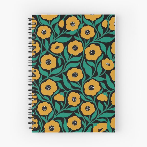 Item preview, Minimalist Mustard Yellow and Green Poppy Floral Pattern designed and sold by LuisWorks.