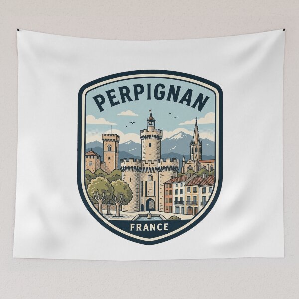 Item preview, Perpignan France Vintage Travel Badge designed and sold by k3rstman1.