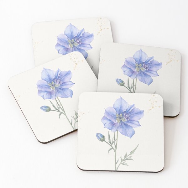 Item preview, July Birth Flower Larkspur | Elegant Watercolor Botanical | Vintage Floral designed and sold by lisa-diver.