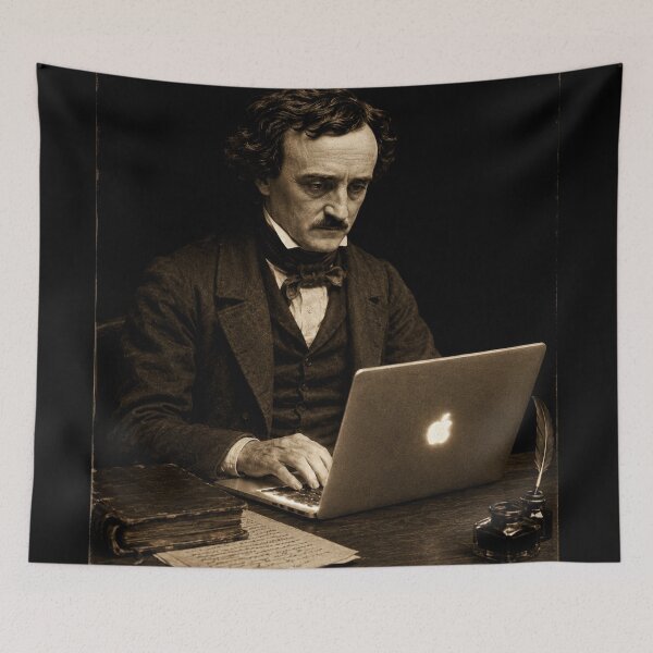 Item preview, Edgar Allan Poe Writer’s Block – Vintage Dark Academia Historical Mashup designed and sold by LuxeBuzz.