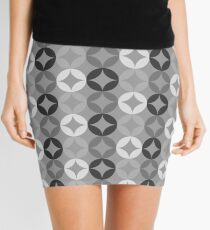 Gray Circle Print 2 - Mid Century Modern Mini Skirt